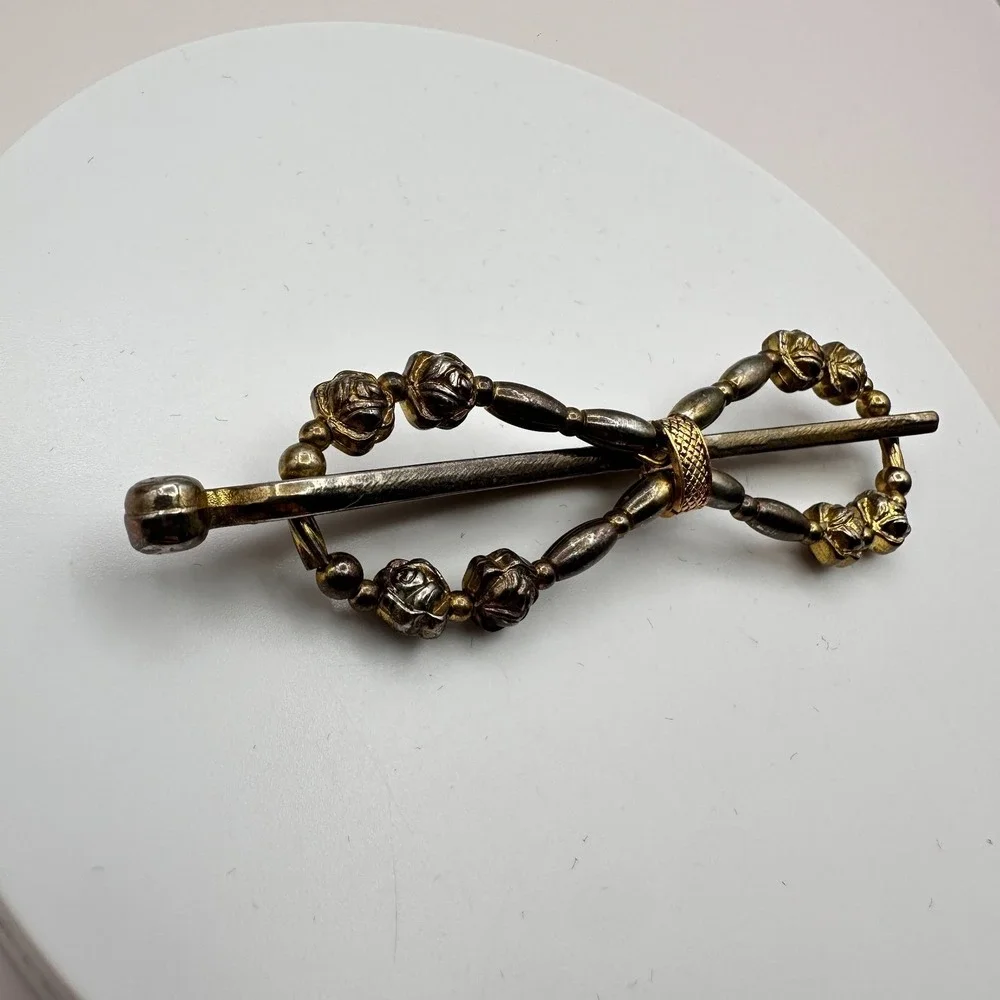 Vintage 90s Floral Barrette Hair Clip Beaded Women's Classic Fashion Jewelry
